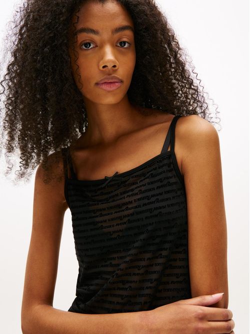 BLUSA TOP DE MALLA CON TIRANTES ESPAGUETI