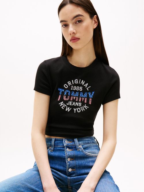 CAMISETA ACANALADA CON LOGO NEW YORK