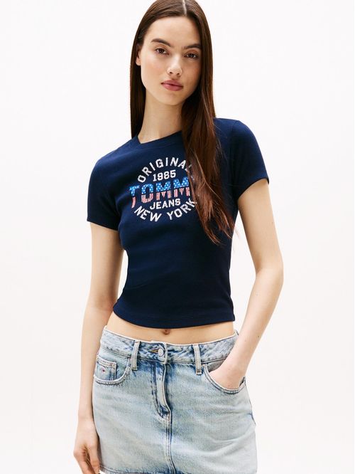 CAMISETA ACANALADA CON LOGO NEW YORK