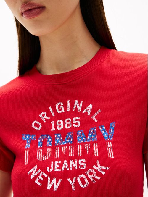 CAMISETA ACANALADA CON LOGO NEW YORK