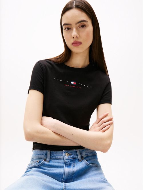 CAMISETA SLIM CON LOGO LINEAL