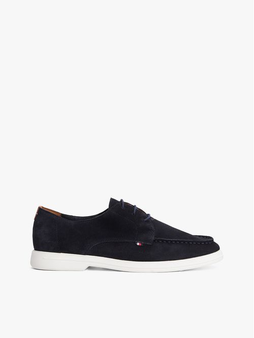 ZAPATOS DERBY DE CUERO CON PUNTA DE MOCASÍN