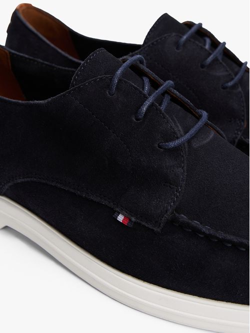 ZAPATOS DERBY DE CUERO CON PUNTA DE MOCASÍN
